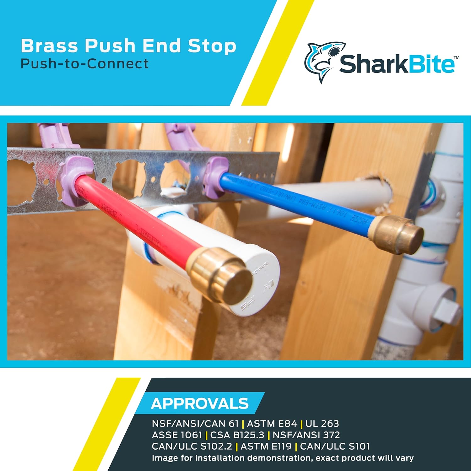RWC SharkBite UXL0454 2 Inch Push Cap Push to Connect Brass Plumbing Fitting