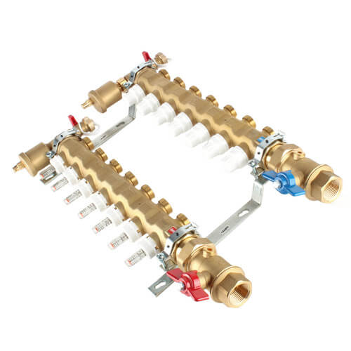 CALEFFI Caleffi 6686I5S1A TwistFlow 9 Loop Radiant Manifold Assembly 1 Inch