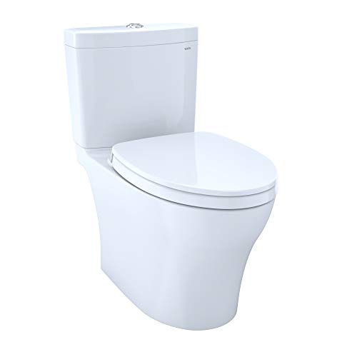 TOTO MS446124CEMFGN#01 Aquia IV 2-Piece 0.9/1.28 GPF Dual Flush Elongated ADA Comfort Height Toilet Cotton White