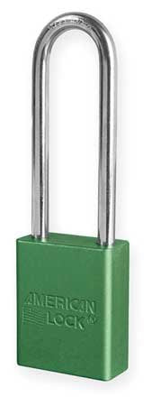 American Lock A1107GRN Lockout Padlock, KD, Green, 1-7/8H