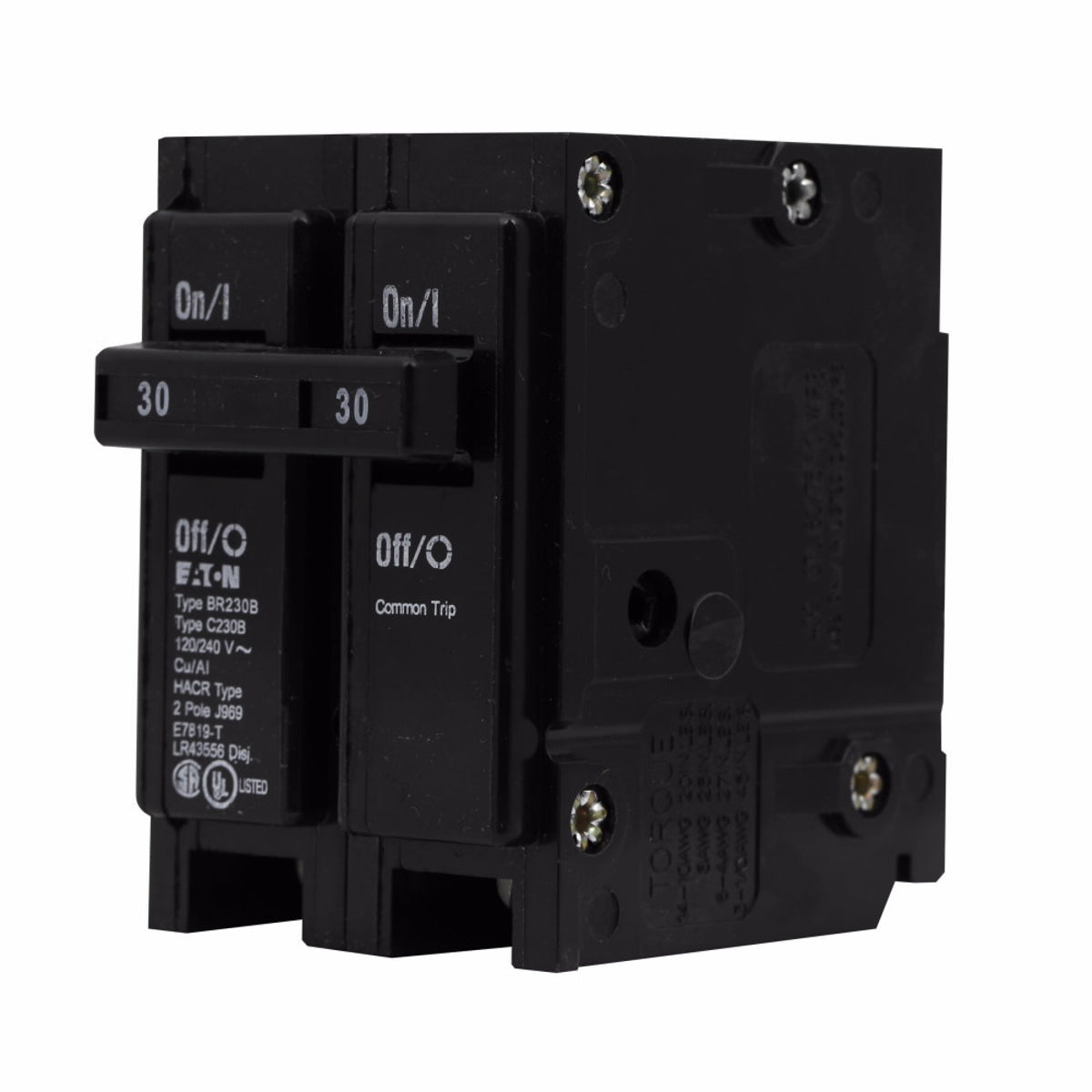 EATON Eaton BR230B 1 Inch Type BR Plug-On Circuit Breaker 30 A (1 in) CHBR230B