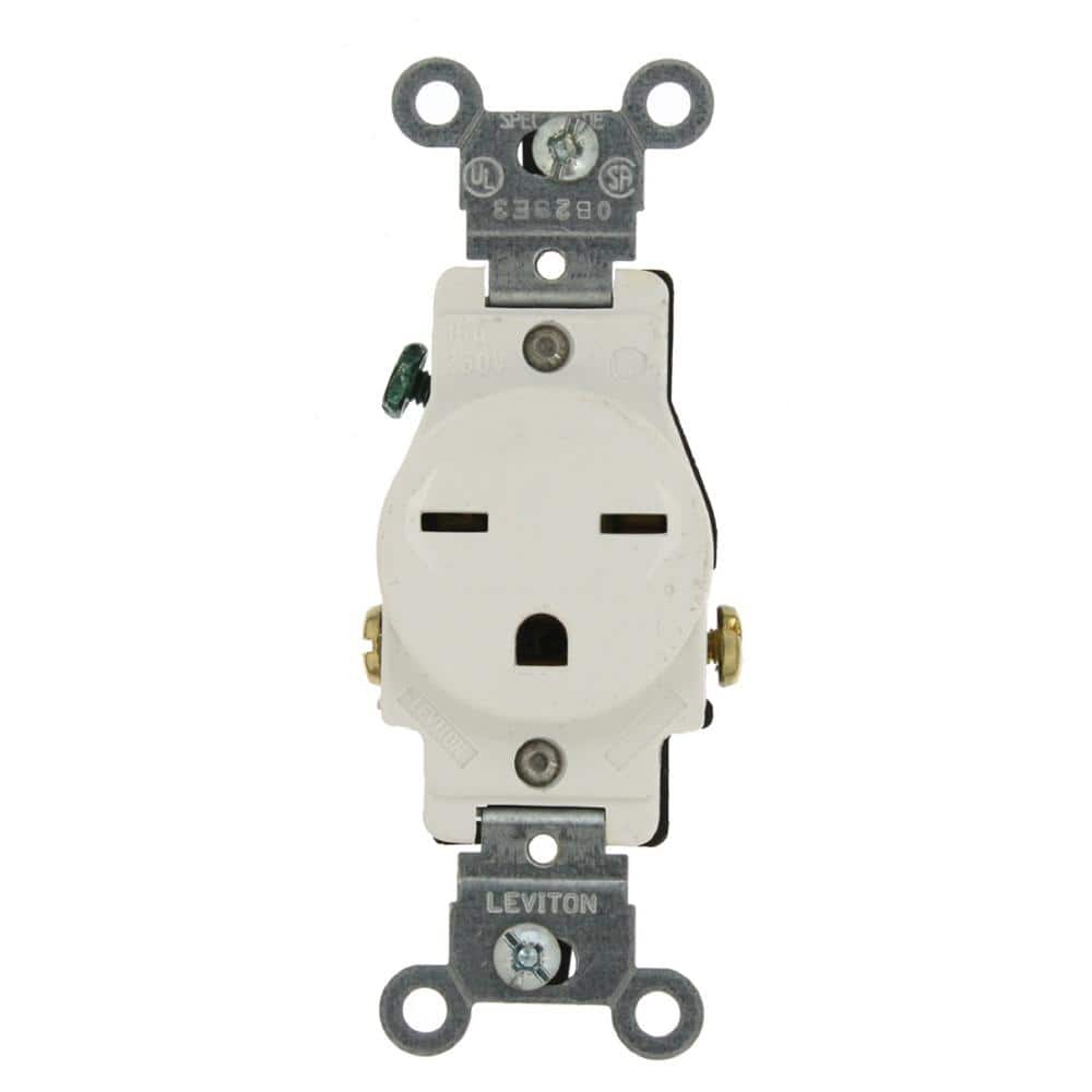 LEVITON Leviton 5029-W Narrow Body Single Receptacle 15 Amp 250 Volt (Single) 5651W