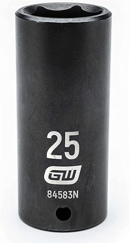 GEARWRENCH Gearwrench 84583N 1/2 inches Drive 6-Point Deep Impact Metric Socket 25 mm (1 Pack) 84583N