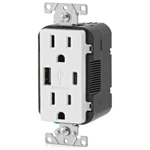 LEVITON Leviton T5638-20W 18W USB Type A/Type-C Wall Outlet Charger 15A (Single) T5638-20W