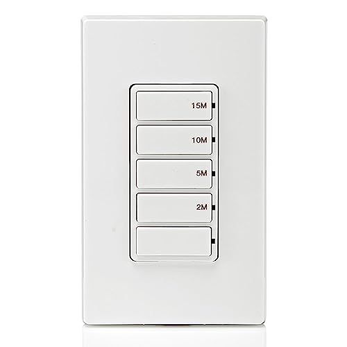 LEVITON Leviton DT115-1LW WH Single Pole Decimal Timer 15A (5-Key 2/5/10/15 Min)