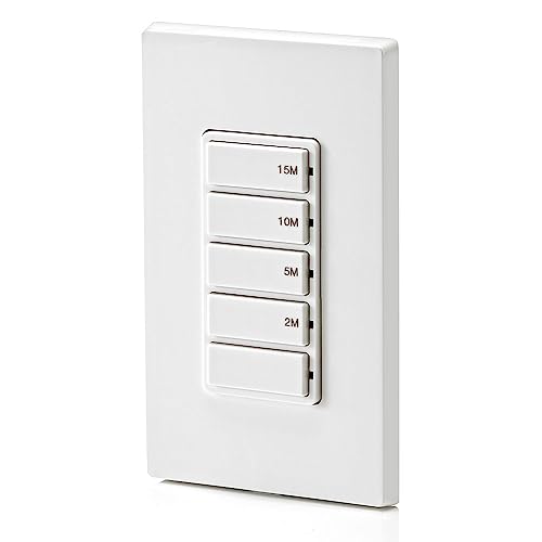 LEVITON Leviton DT115-1LW WH Single Pole Decimal Timer 15A (5-Key 2/5/10/15 Min)