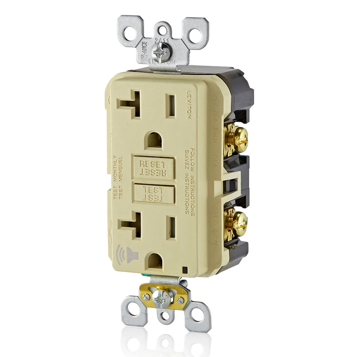 LEVITON Leviton GFTA2-I SmartlockPro Self-Test Slim GFCI 20 Amp (Slim) TRSGF20V