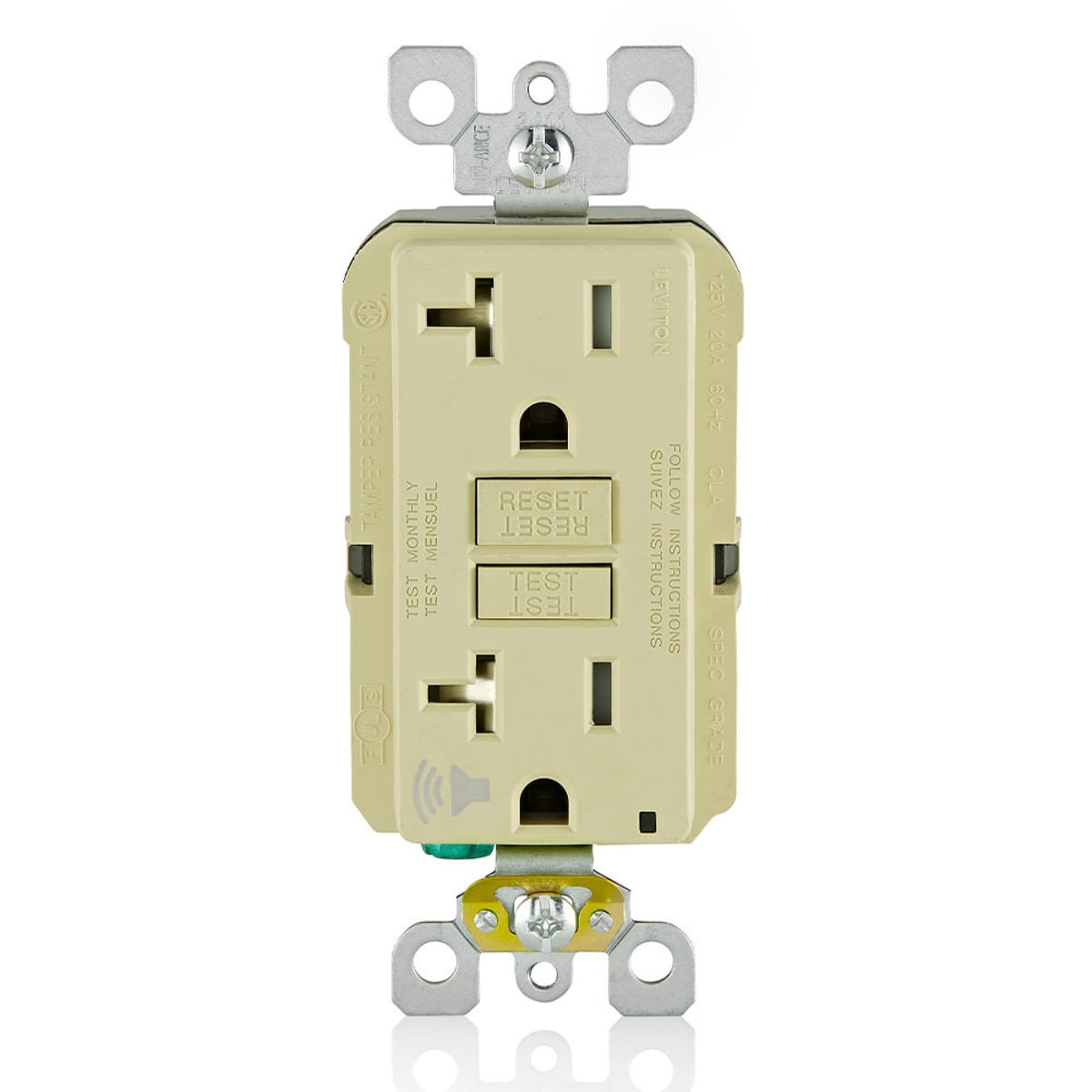 LEVITON Leviton GFTA2-I SmartlockPro Self-Test Slim GFCI 20 Amp (Slim) TRSGF20V