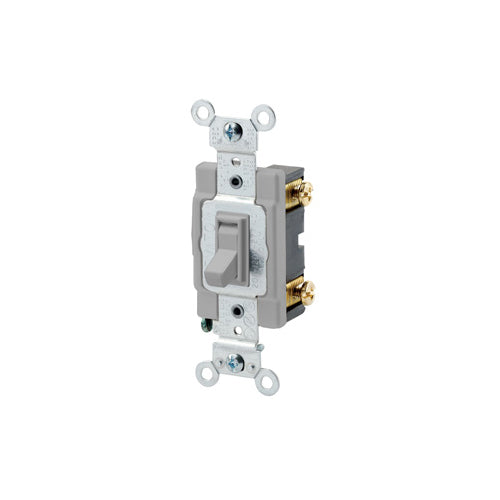 LEVITON Leviton 54521-2GY Toggle Framed Single-Pole AC Quiet Switch 20-Amp (46 H x 1.31 W x 1.52 D) 1221GY