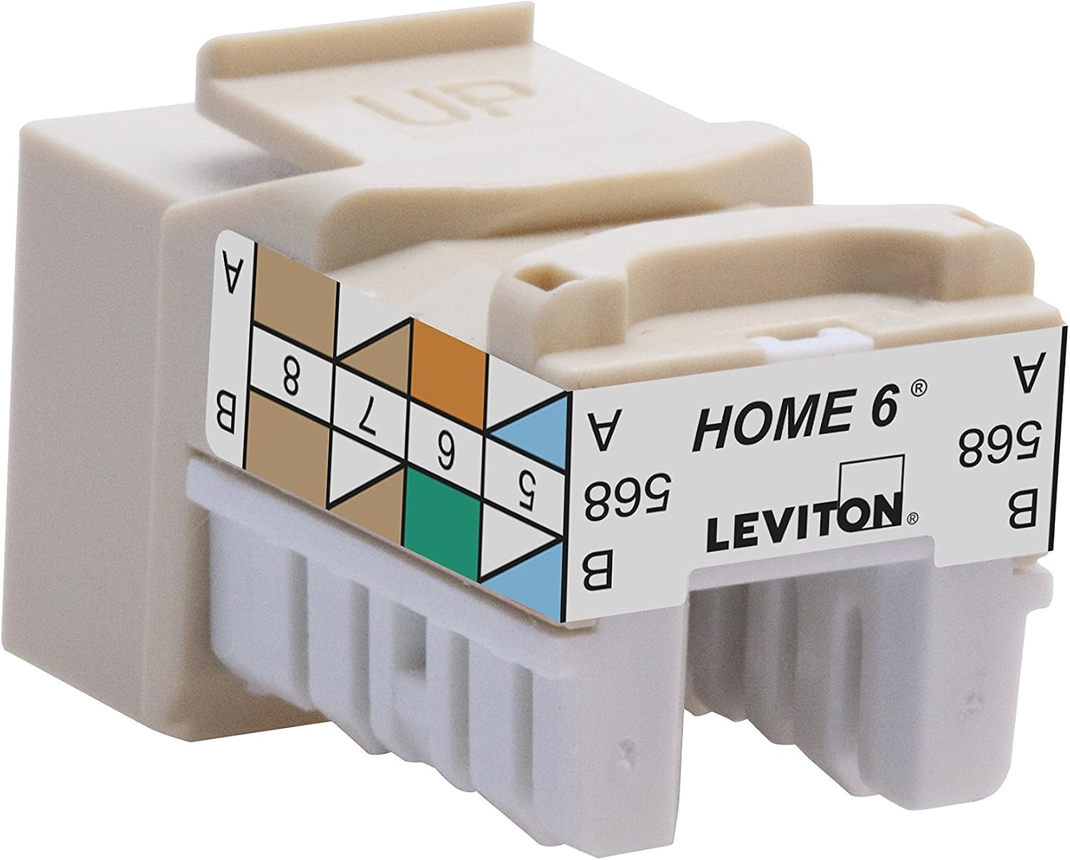 LEVITON Leviton 61HOM-RI6 Home 6 Snap-In Connector T568A/B Wiring (1 Pack)