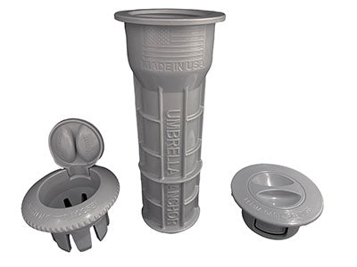 PERMACAST Perma-Cast PS-7015-UW Umbrella Socket Complete Assembly for Pool Decks (3-Piece Kit)