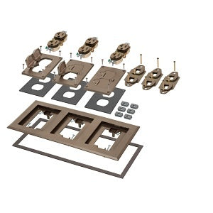 ARLINGTON Arlington FLBC8534BR 3-Gang Floor Box Cover Kit (1 Pack)