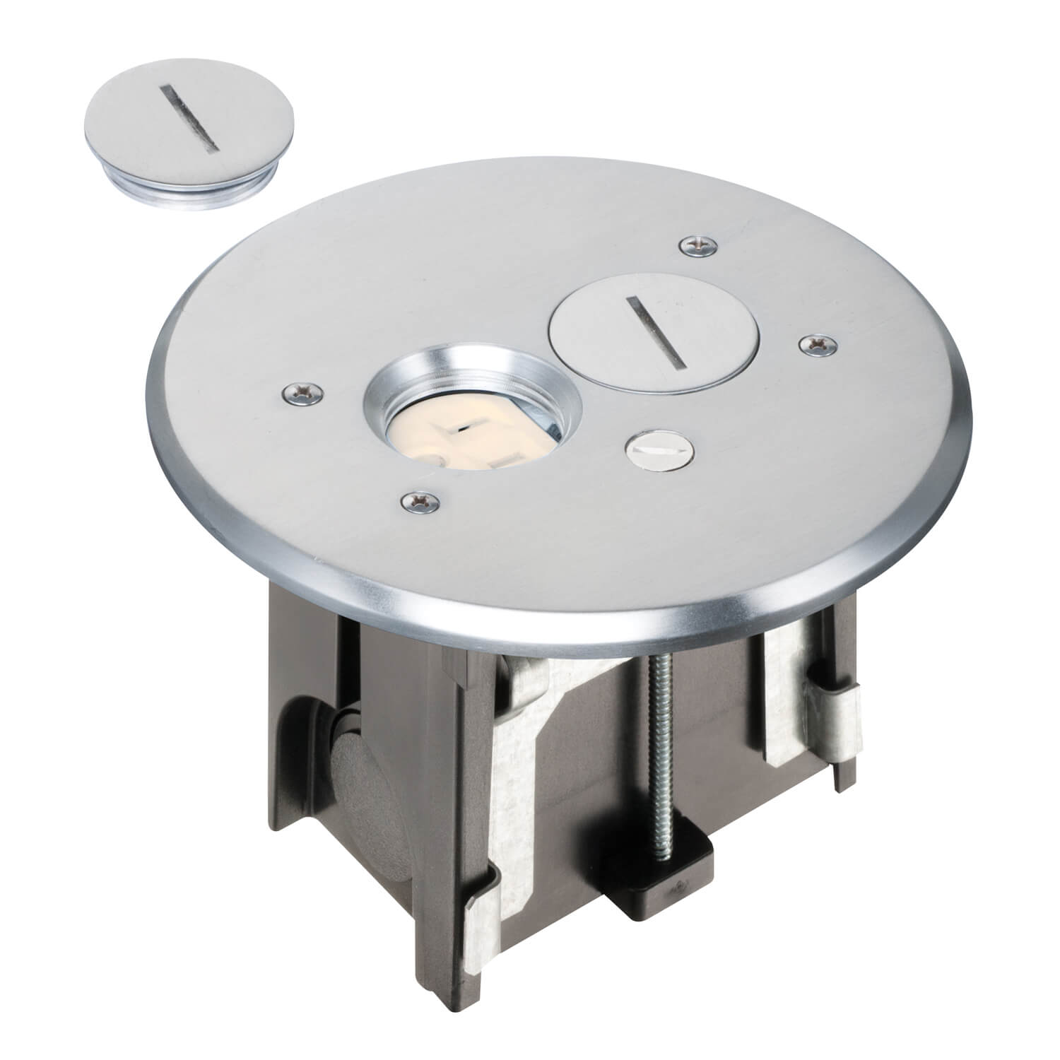ARLINGTON Arlington FLBAR101NL Adjustable Round Metallic Floor Box 1-Gang