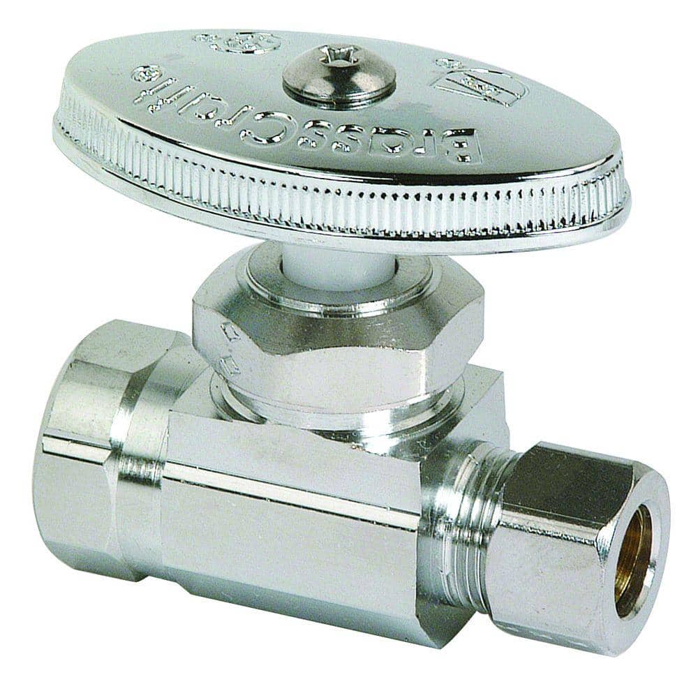 BRASSCRAFT Brasscraft OR10X C1 Multi-Turn Straight Supply Stop Valve 3/8 in FIPT x 3/8 in OD Compression (BOR10XC1)