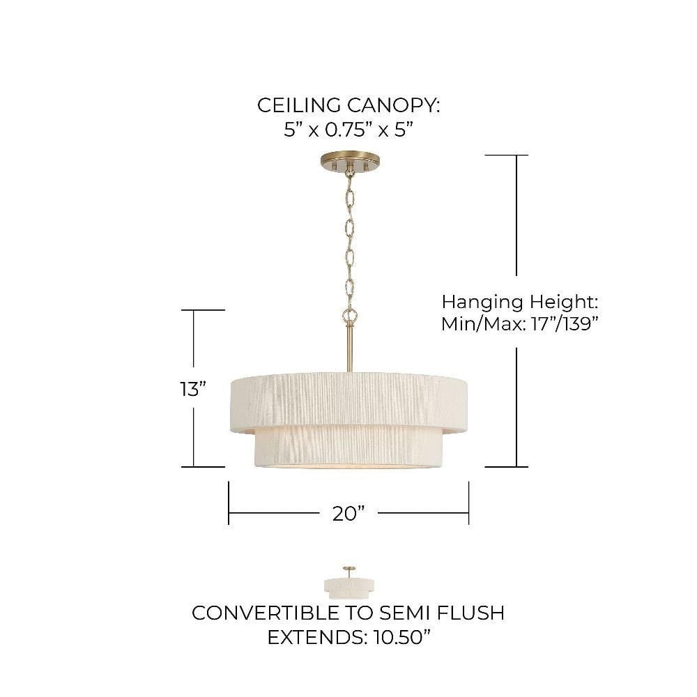CAPITAL LIGHTING Capital Lighting 349841MA Delaney Dual Mount 4 x 60W (20in W x 13in H)