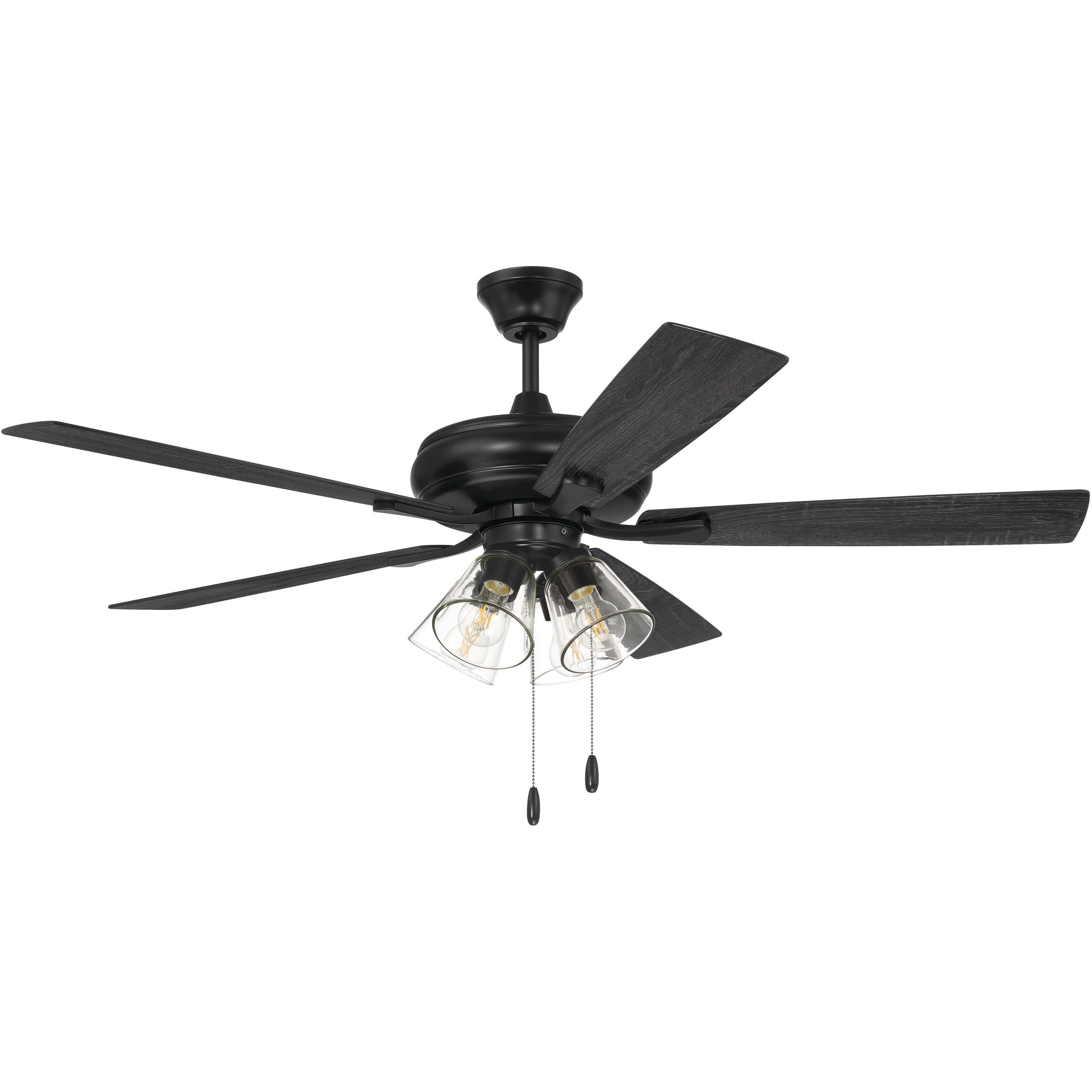 CRAFTMADE Craftmade ECF104FB5-FBGW Eos 5-Blade 59W Ceiling Fan (52 in) ECF104FB5-FBGW