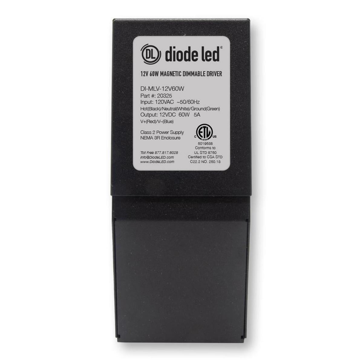 DIODE LED Diode Led DI-MLV-24V60W Magnetic Low Voltage (MLV) Dimmable Driver 60W (Each)