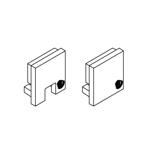 DIODE LED Diode Led DI-CPEC-SLPDW-1 Single End Cap Pair Slim Premium Diffusion (1 Open/1 Closed)
