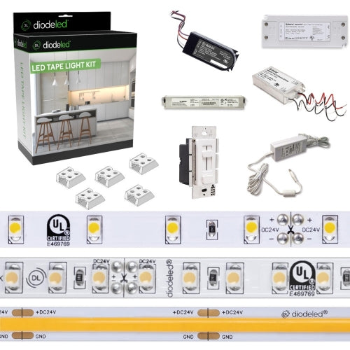 DIODE LED Diode Led DI-KIT-24V-BC2ODBELV60-3000 Blaze Tape Light Kit 24V (16.4 ft)