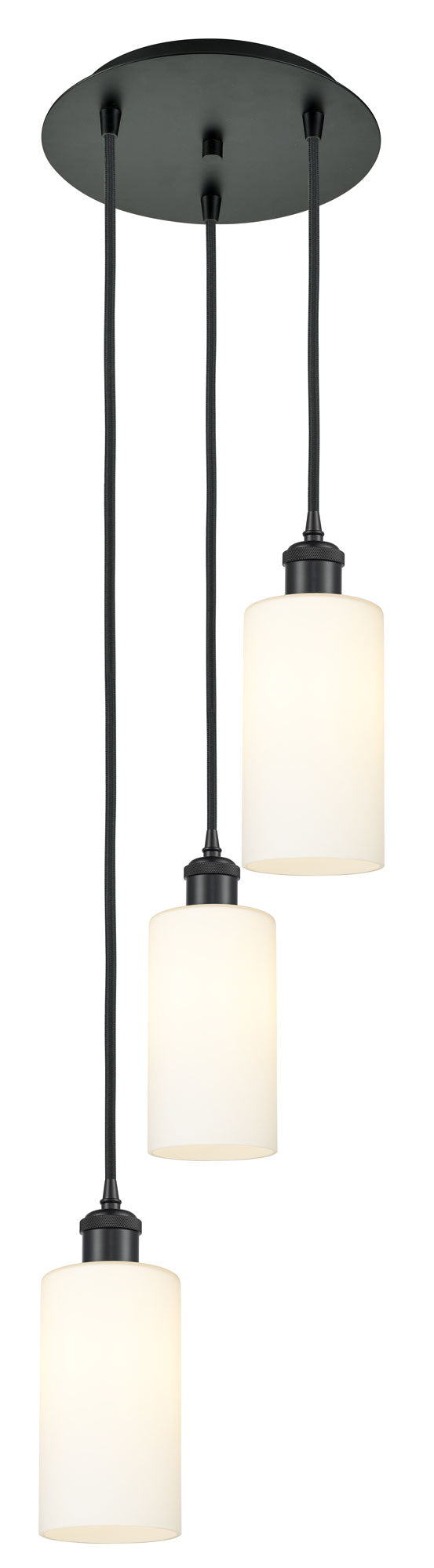 INNOVATIONS LIGHTING Innovations Lighting 113B-3P-BK-G434-7DE Crown Point Short Round Multi Light Pendant 51 watts (12.63 in x 11.25 in) 113B-3P-Bk-G434-7De