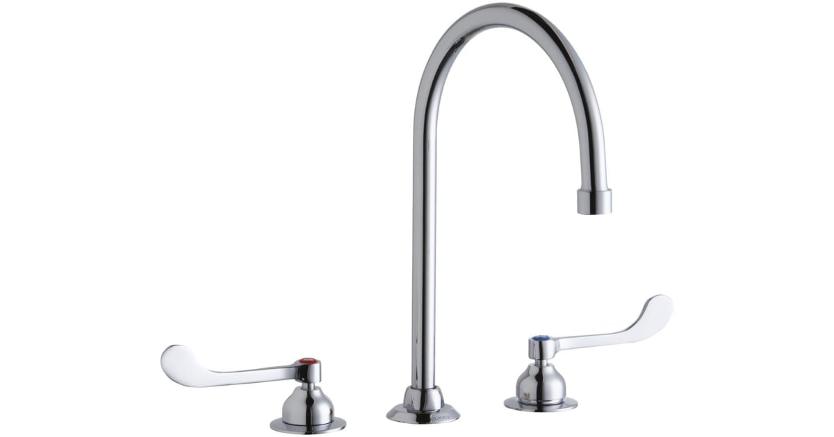 ELKAY Elkay LK800GN08T6 2-Handle Gooseneck Deck Faucet (8 in Centers) LK800GN08T6