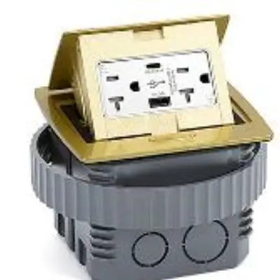 LEW ELECTRIC Lew Electric PUFP-CT-B-PB Square kitchen countertop pop-up GFCI 20A (4-1/8 inches x 4-1/8 inches cutout) PUFP-CT-B-AC-PB