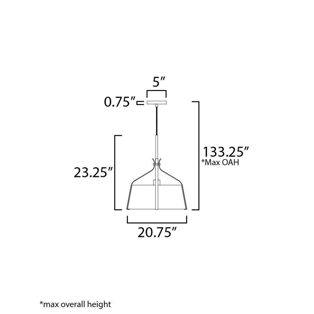 MAXIM LIGHTING Maxim Lighting 16182OMDBZ Bandera 3 Light Pendant 60W (20.75 in)