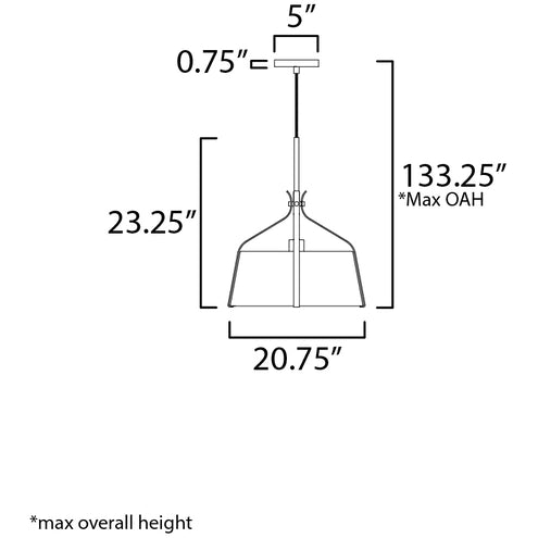 MAXIM LIGHTING Maxim Lighting 16182OMDBZ Bandera 3 Light Pendant 60W (20.75 in)