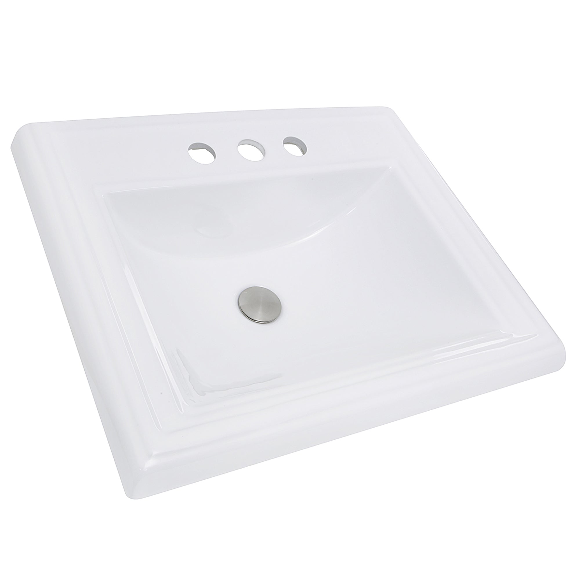 NANTUCKET SINKS Nantucket Sinks DI-2418-R4 23 Inch Rectangular Drop-In Vanity Sink (23 in x 18.25 in x 8.75 in)