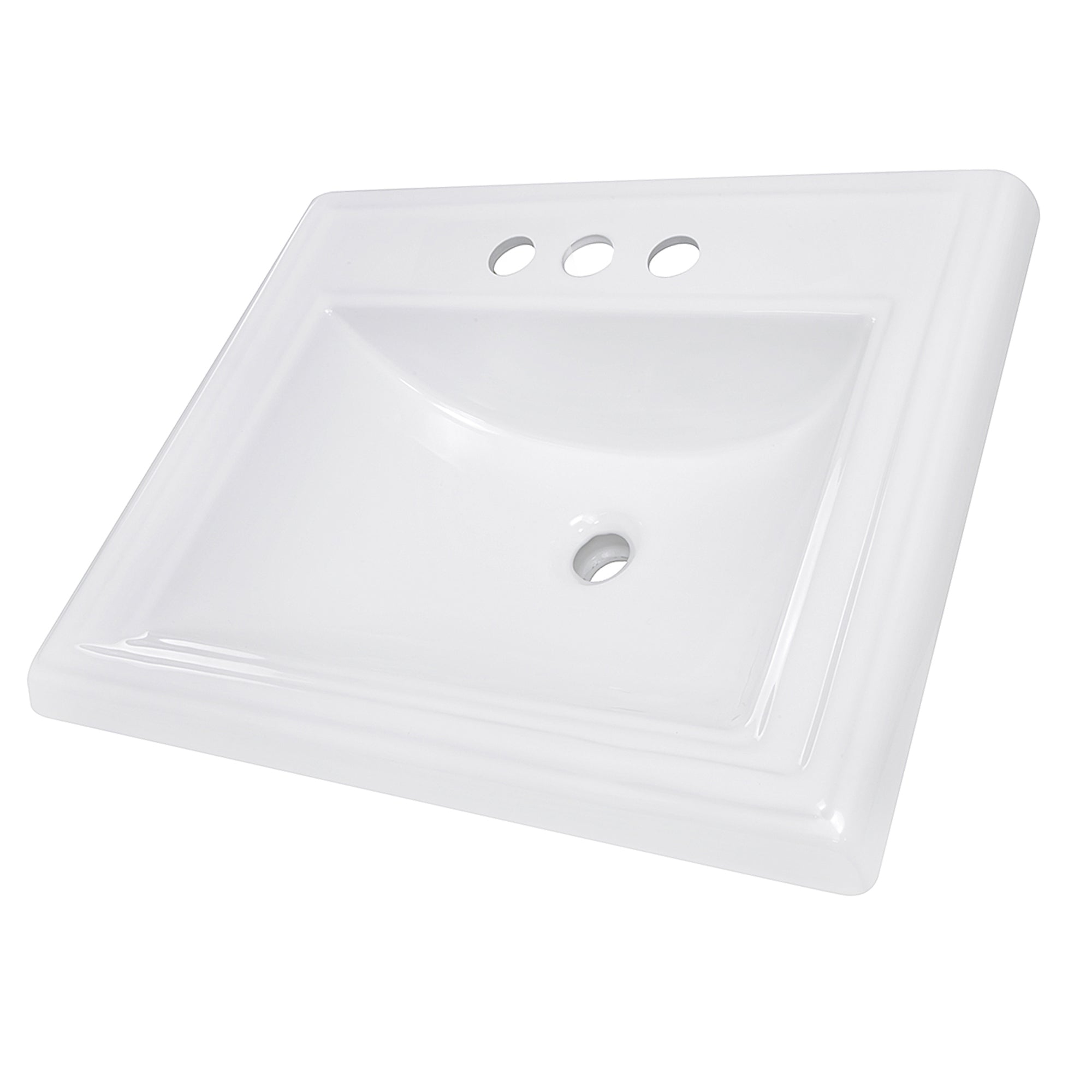 NANTUCKET SINKS Nantucket Sinks DI-2418-R4 23 Inch Rectangular Drop-In Vanity Sink (23 in x 18.25 in x 8.75 in)