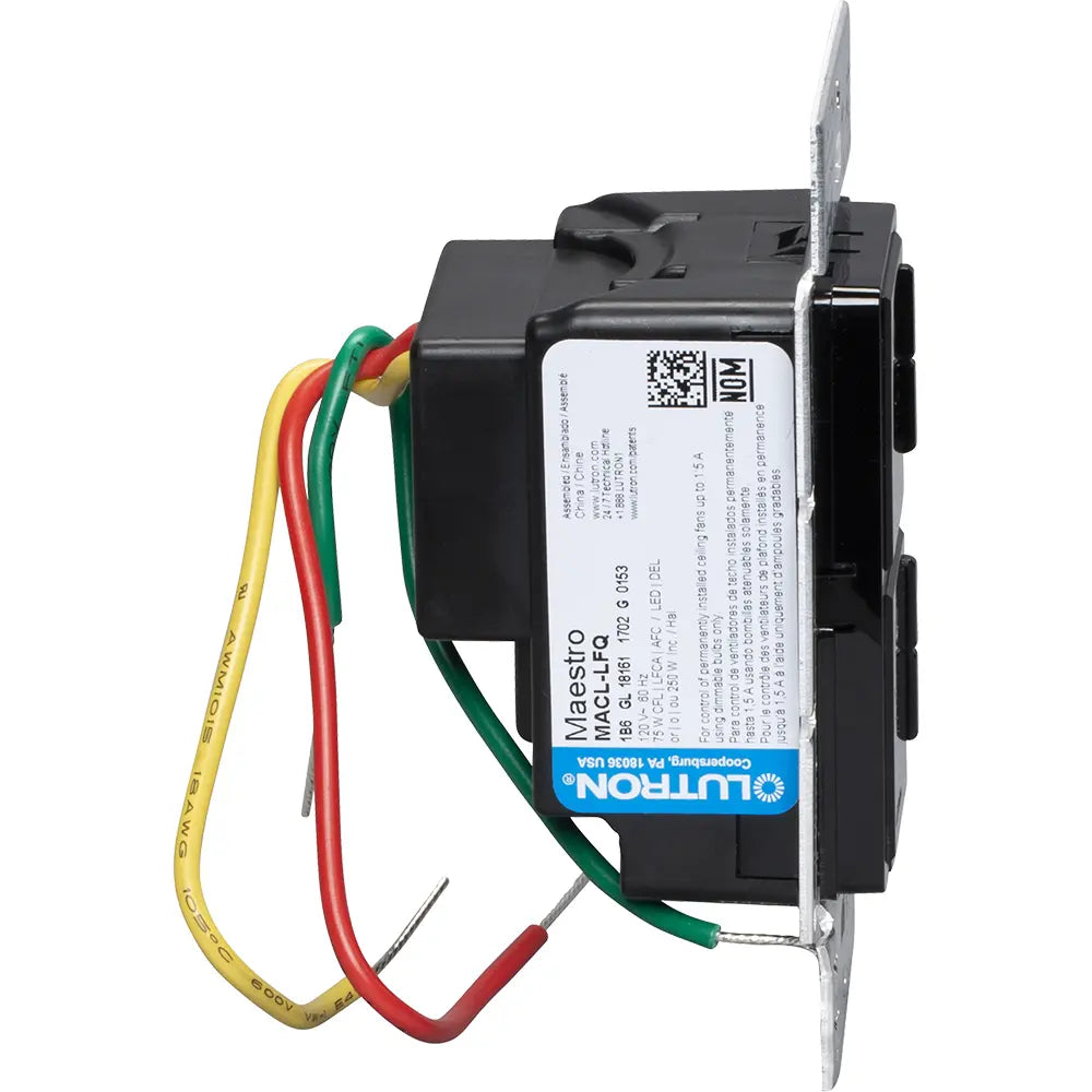 LUTRON Lutron MACL-LFQ-BL Maestro LED+ Fan/Light Control 120V 75W (Pack of 1)
