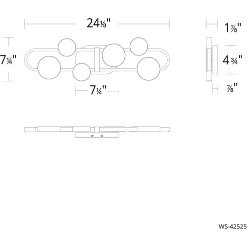 MODERN FORMS Modern Forms WS-42525-27-BK Tableau Wall Sconce 19.4W (24.1in)