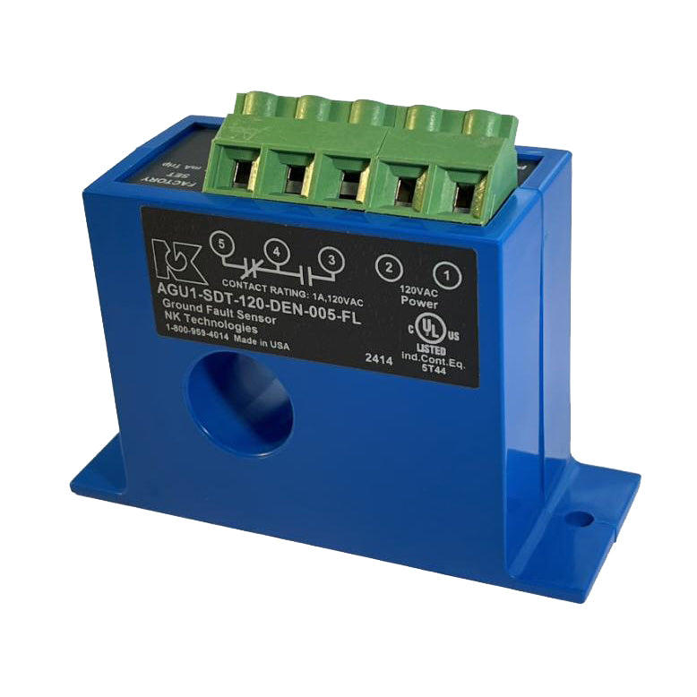 NK TECHNOLOGIES Nk Technologies AGU1-SDT-120-DEN-005-FL Ground Fault Relay 66-132 VAC (0.75 inch aperture)