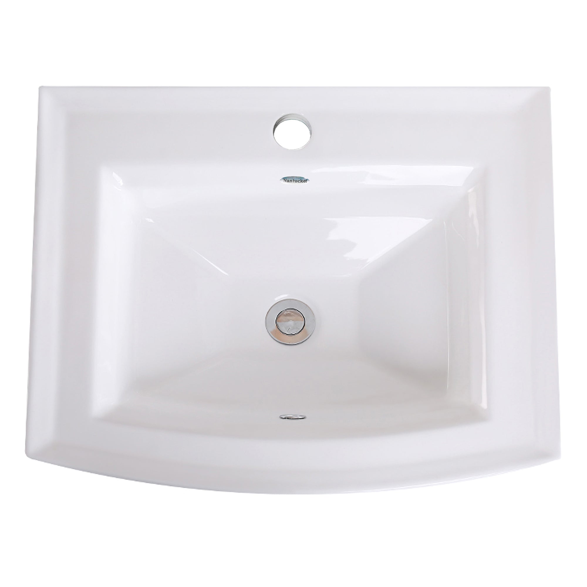 NANTUCKET SINKS Nantucket Sinks DI-2320-R1 23 Inch Rectangular Drop-In Ceramic Vanity Sink (23 Inch)