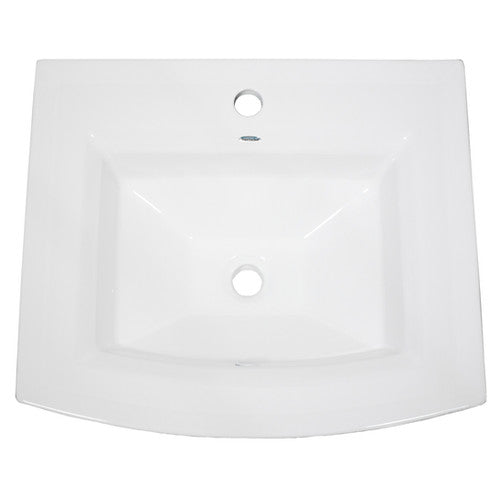 NANTUCKET SINKS Nantucket Sinks DI-2320-R1 23 Inch Rectangular Drop-In Ceramic Vanity Sink (23 Inch)