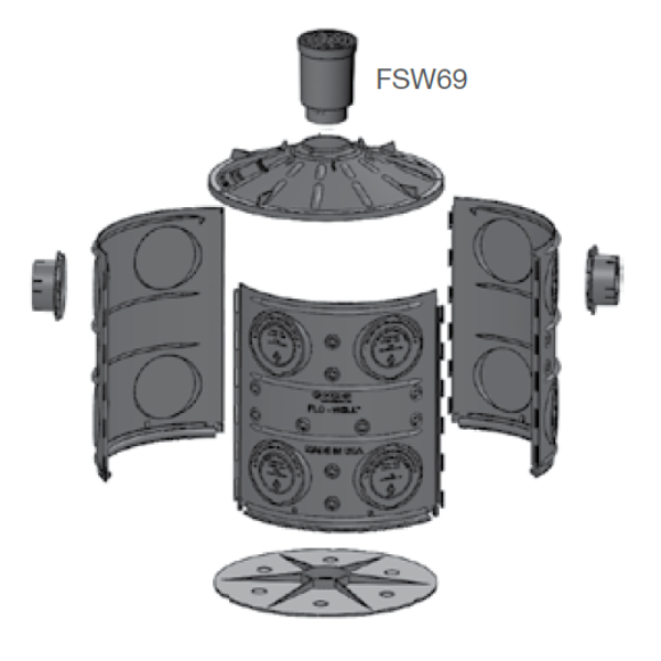 NDS Nds FWSPS3WH Flo-Well Side Panels Set of 3