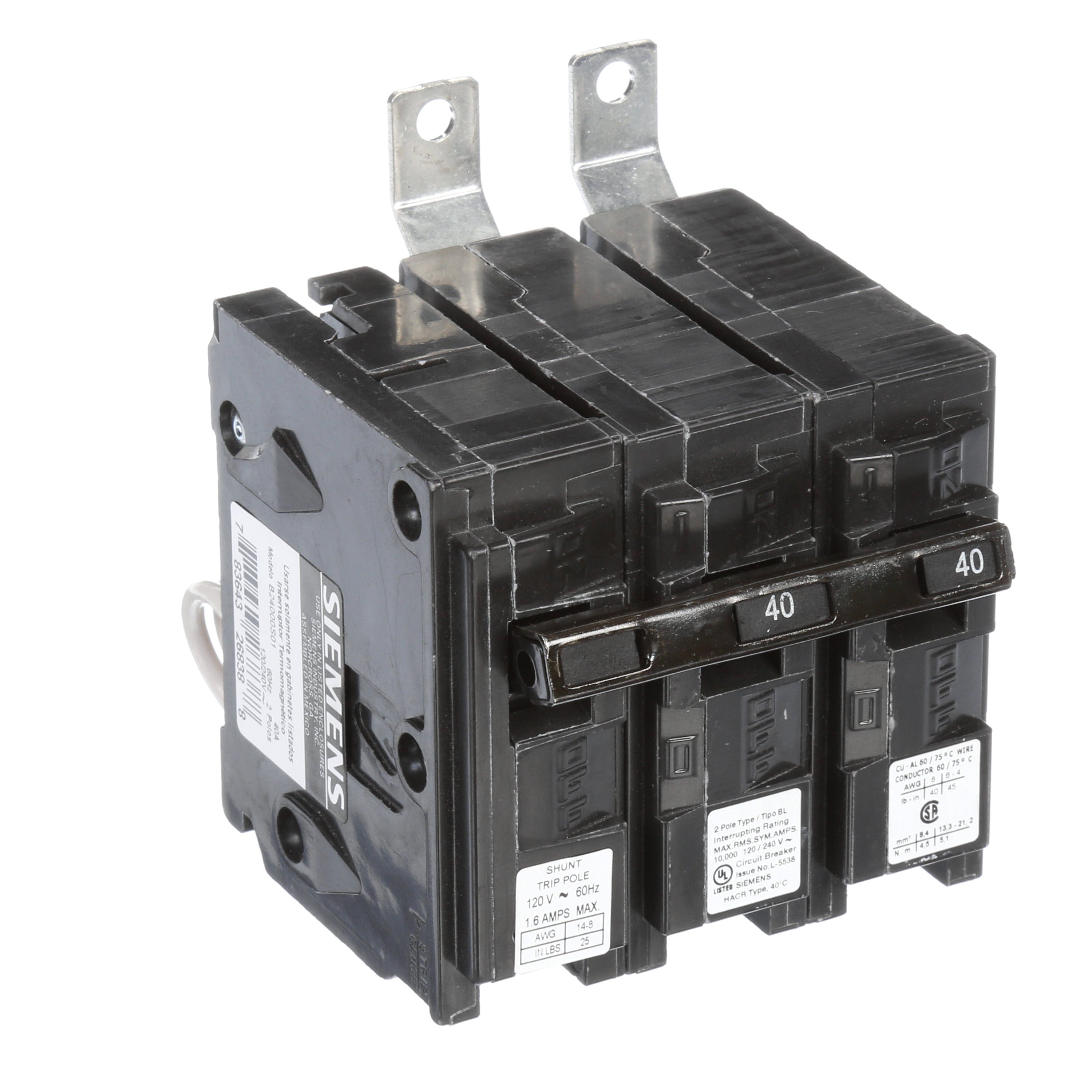 SIEMENS Siemens B24000S01 2-Pole molded case circuit breaker 40 Amp (Bolt-On)