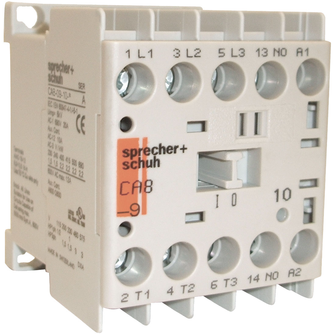 SPRECHER + SCHUH Sprecher + Schuh CA8-09-10-480 CA8 Mini Contactor 9A 480 Vac (1NO) 45-121-105-56