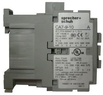 SPRECHER + SCHUH Sprecher + Schuh CA7-9-10-600 IEC contactor 9 A (pack of 1) 22-301-101-36