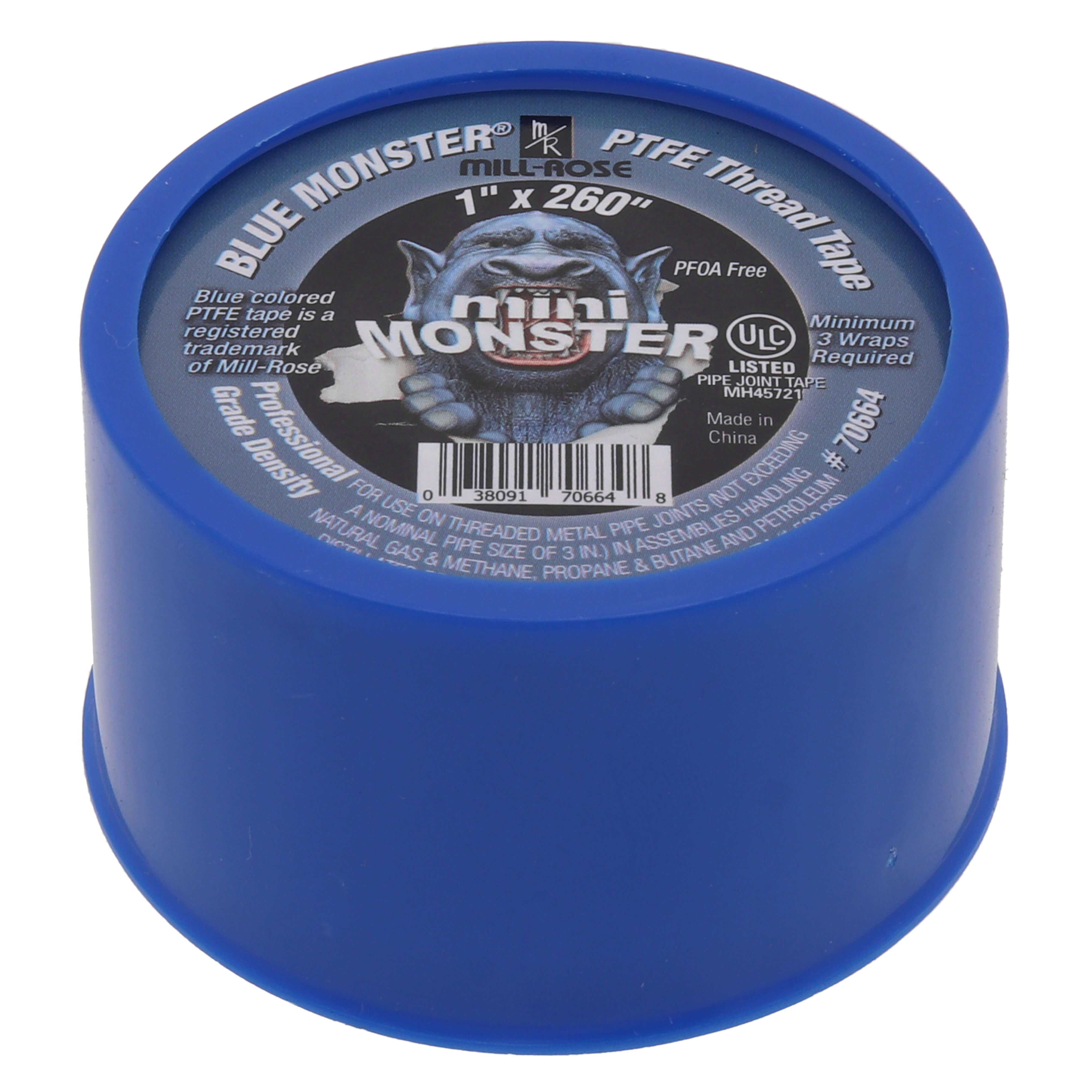 BLUE MONSTER Blue Monster 70664 Mini-Monster PTFE thread seal tape (1 in x 260 in)