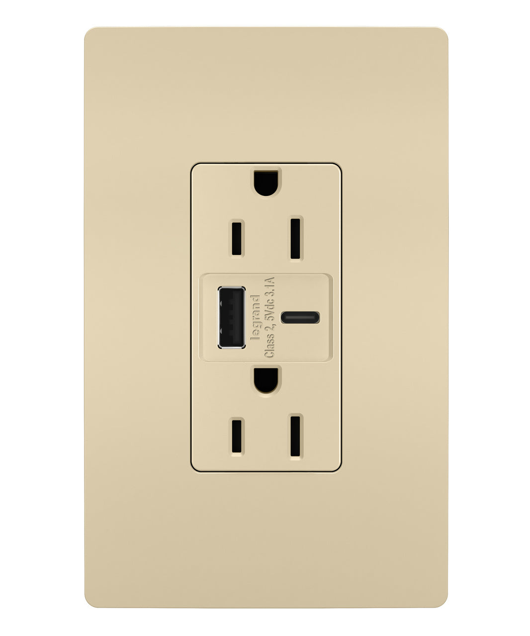 LEGRAND Legrand TR15USBACI 15A 125V Duplex Tamper-Resistant Receptacle with USB (Duplex) TR15USBACI