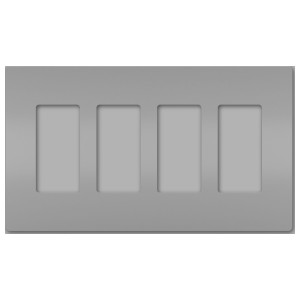 LEGRAND Legrand RWP264GRY Radiant Screwless Wallplate 4-Gang (8.59 in x 0.065 in x 4.94 in)