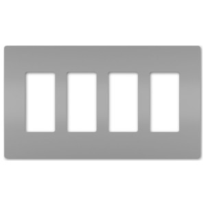 LEGRAND Legrand RWP264GRY Radiant Screwless Wallplate 4-Gang (8.59 in x 0.065 in x 4.94 in)