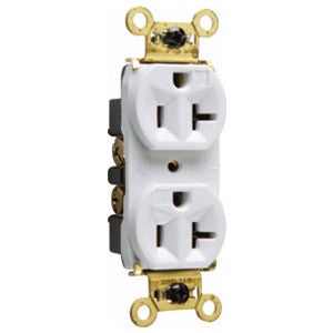 LEGRAND Legrand WR5362W Weather-Resistant Heavy Duty Spec Grade Receptacle 20A 125V (Back and Side Wire)