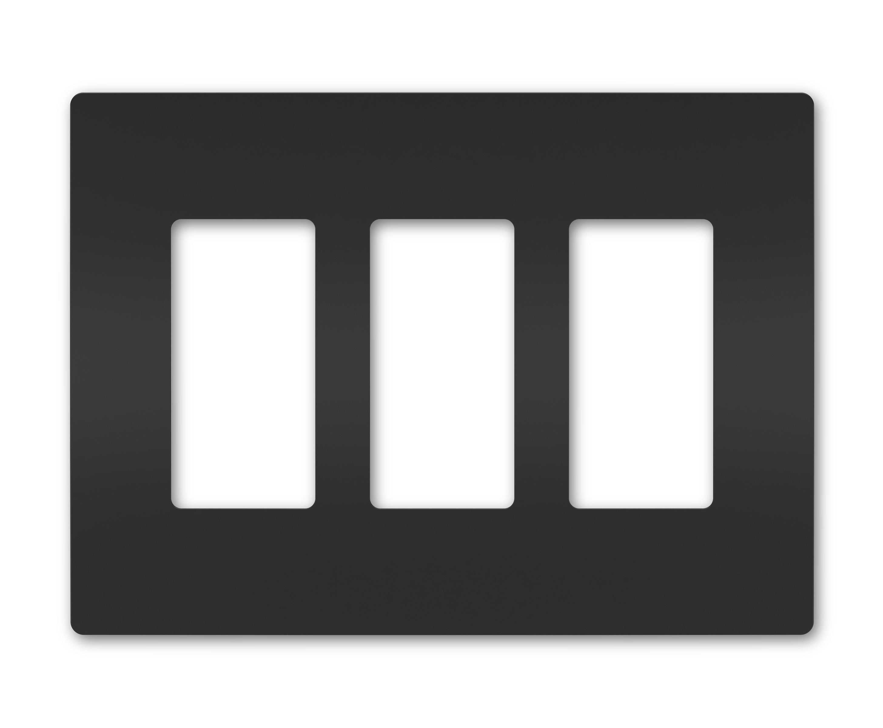 LEGRAND Legrand RWP263BK Radiant screwless wallplate 3-gang (6.77 in W x 0.065 in D x 4.94 in H)