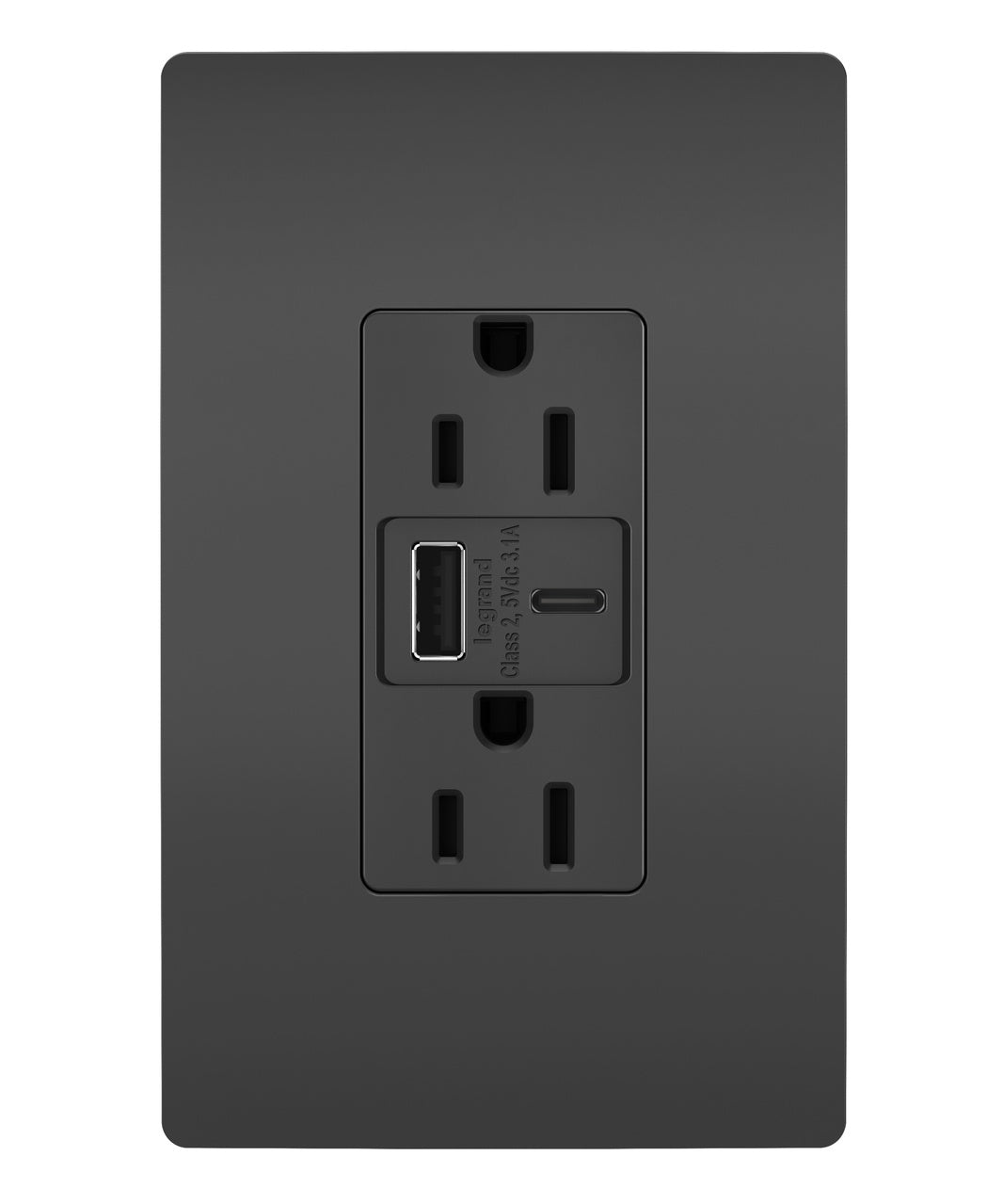 LEGRAND Legrand TR15USBACBK 15A 125V Duplex Tamper-Resistant Receptacle (Duplex)