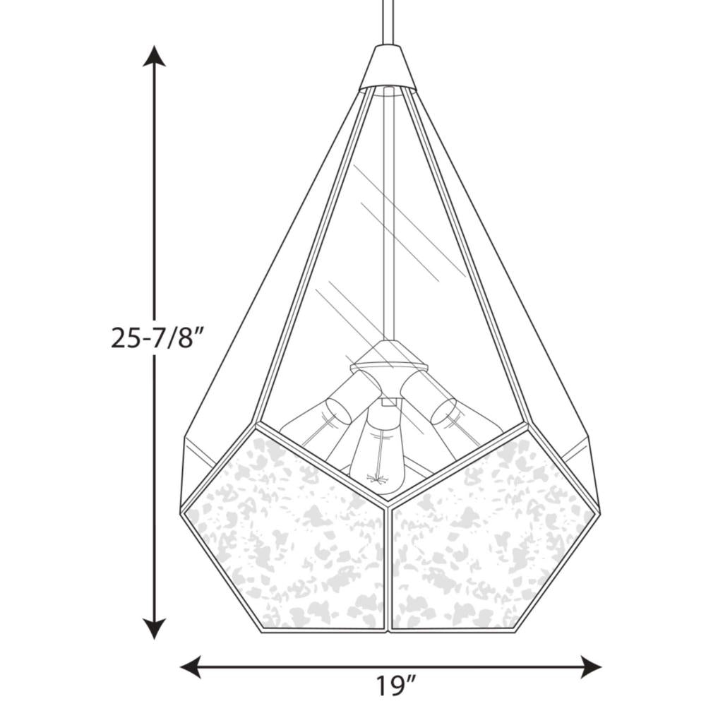PROGRESS LIGHTING Progress Lighting P5322-09 Cinq Collection Three-Light Pendant 300W (19 in) 94532209