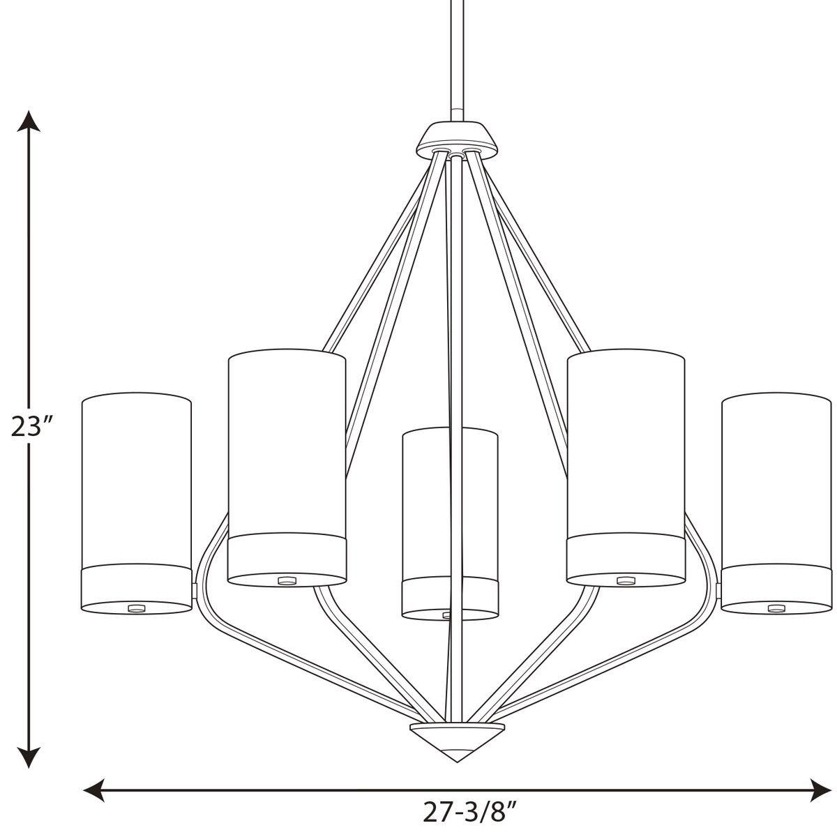 PROGRESS LIGHTING Progress Lighting P400022-109 Elevate 100W 27-3/8 in 5-Light Medium E-26 Chandelier