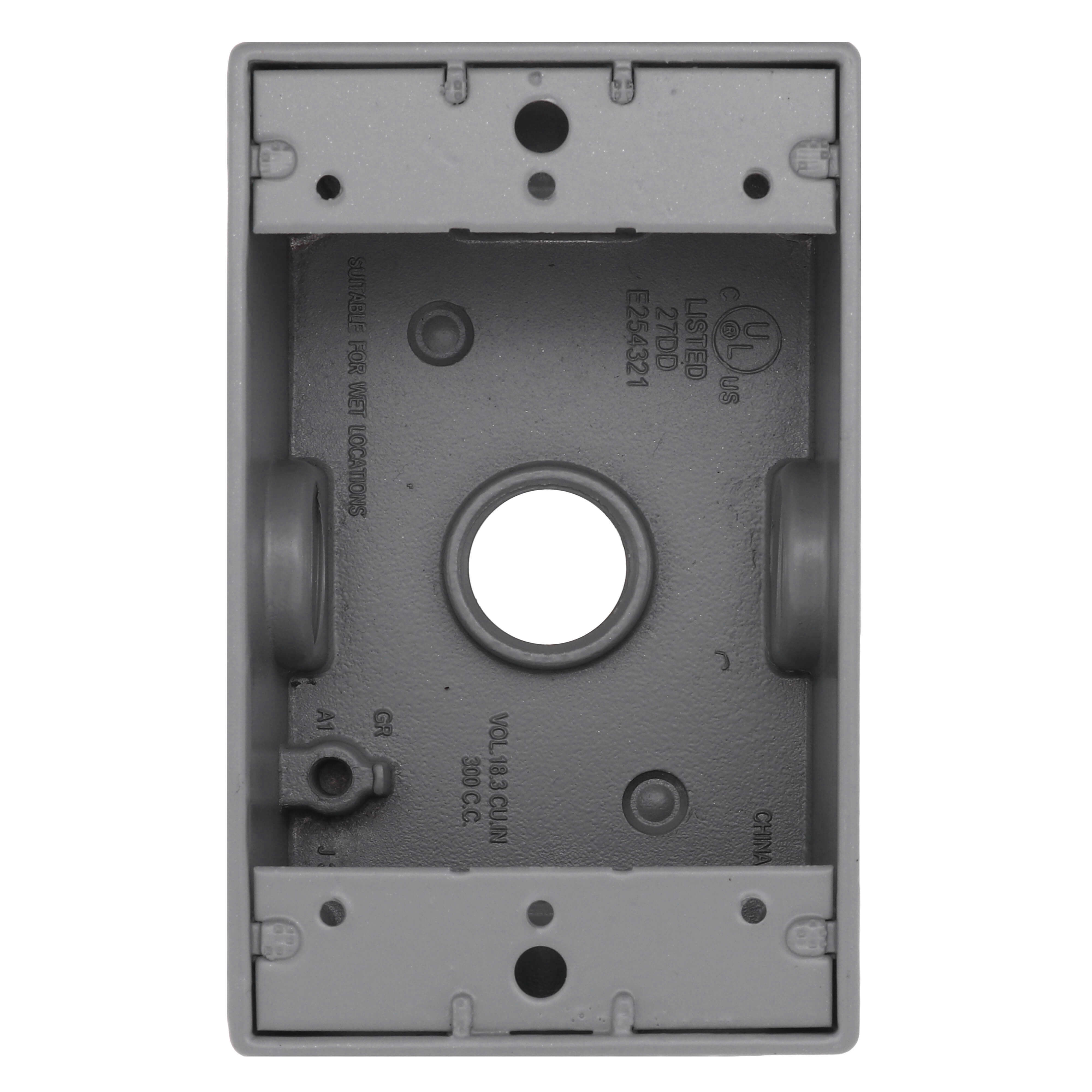 SOUTHWIRE Southwire WB1550X 1/2 inches 5-Hole Single Gang Weatherproof Box (Side)