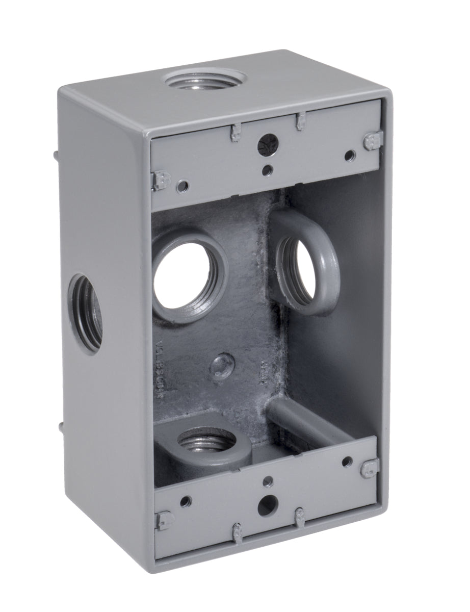SOUTHWIRE Southwire WB1550X 1/2 inches 5-Hole Single Gang Weatherproof Box (Side)